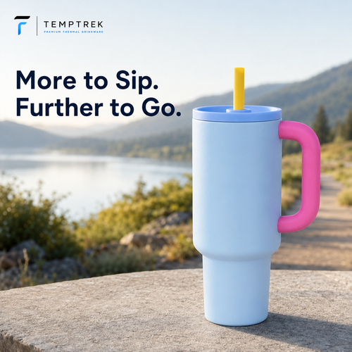 TempTrek TrailSip 40 oz tumbler in Sunset Orange
