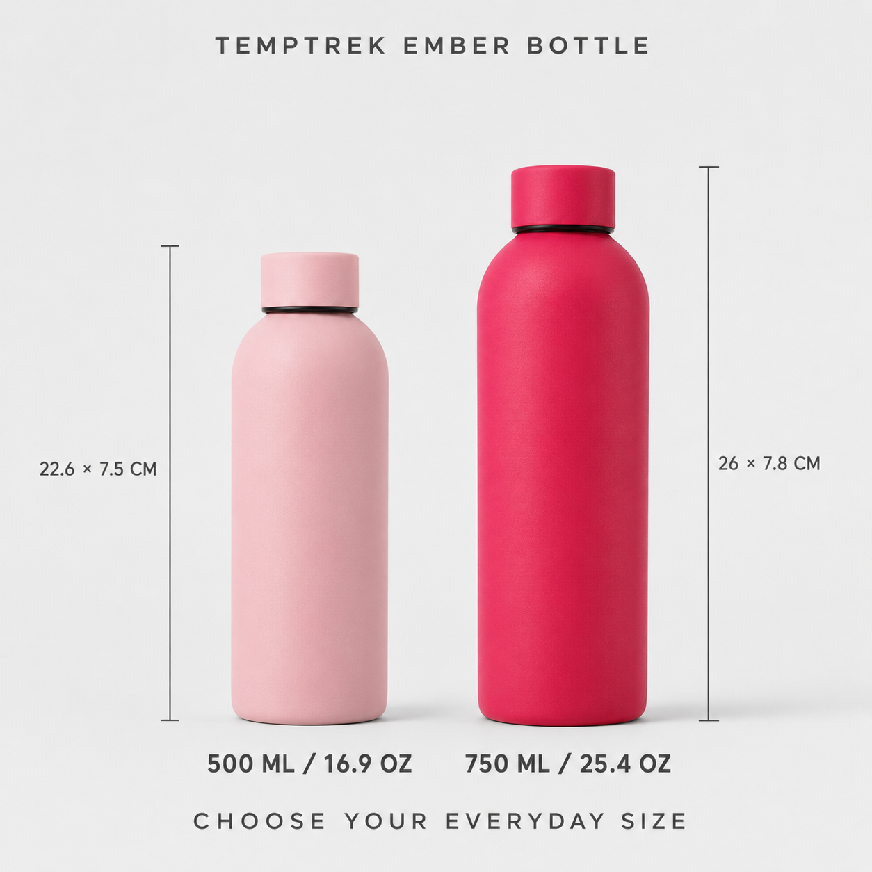 TempTrek Ember Bottle | Insulated Stainless Steel Water Bottle