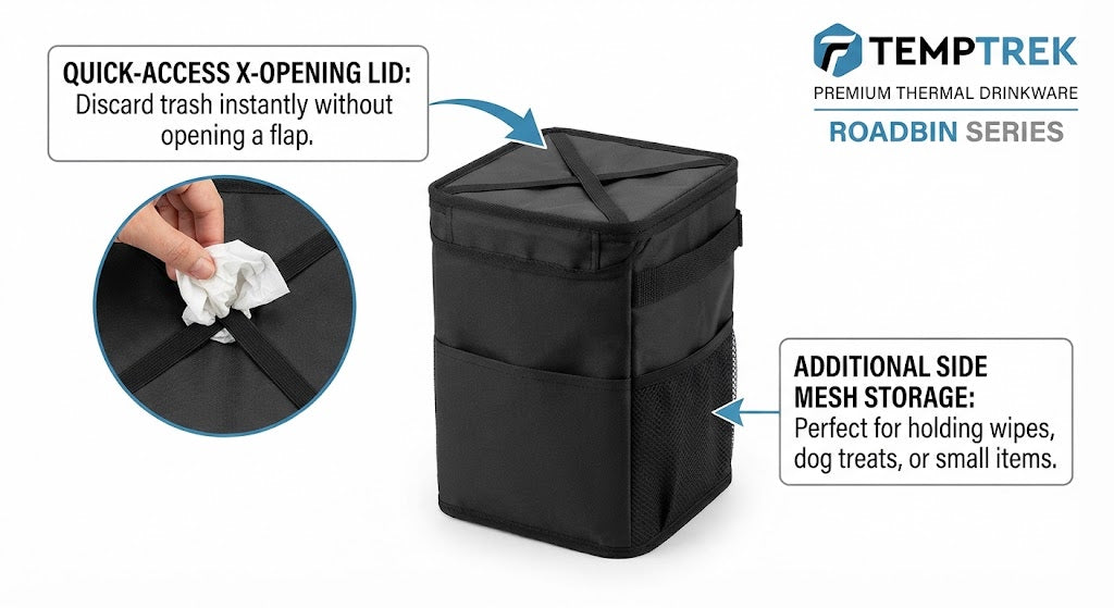 TempTrek RoadBin | Collapsible Car Trash Can
