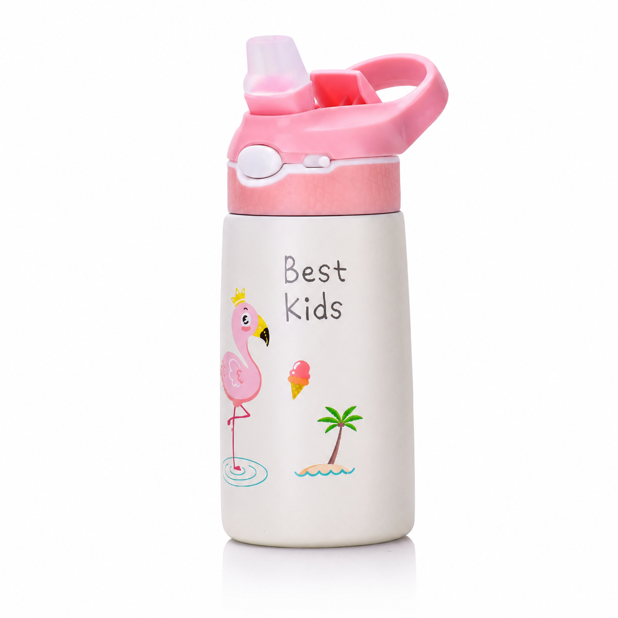 TempTrek LittleTrek kids bottle in Flamingo Blush, alternate angle