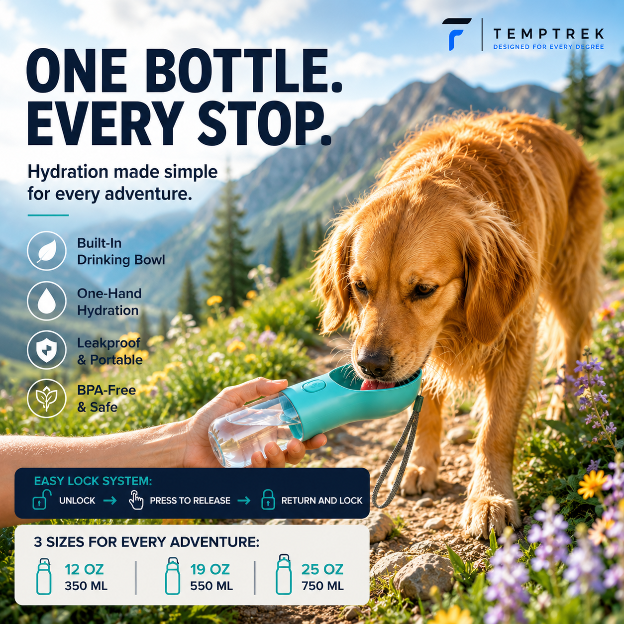 TempTrek TrailPup | Dog Water Bottle