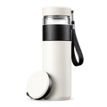 TempTrek SteepFlow bottle with the lid open and light steam rising from the opening.