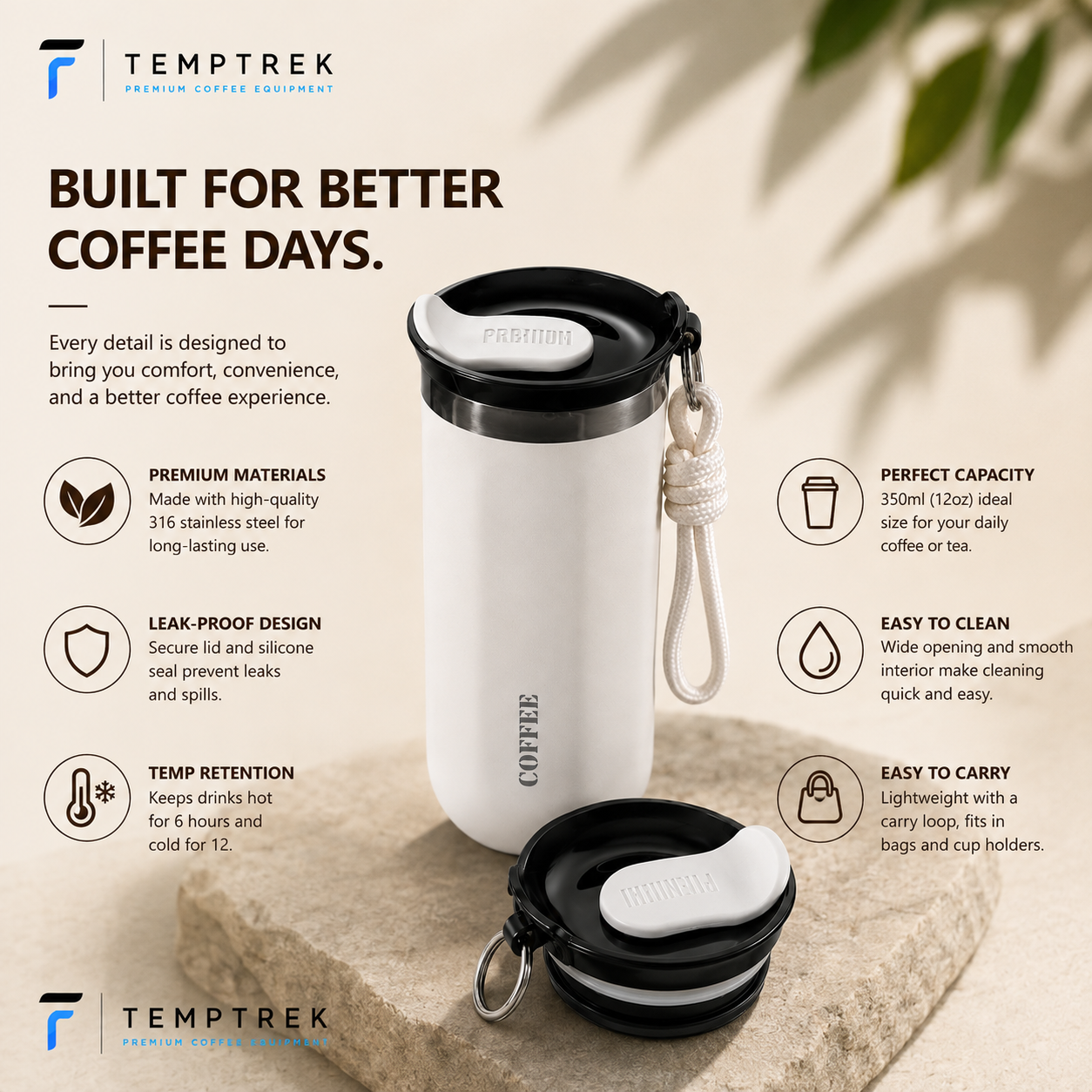 TempTrek BrewGo | Insulated Travel Mug
