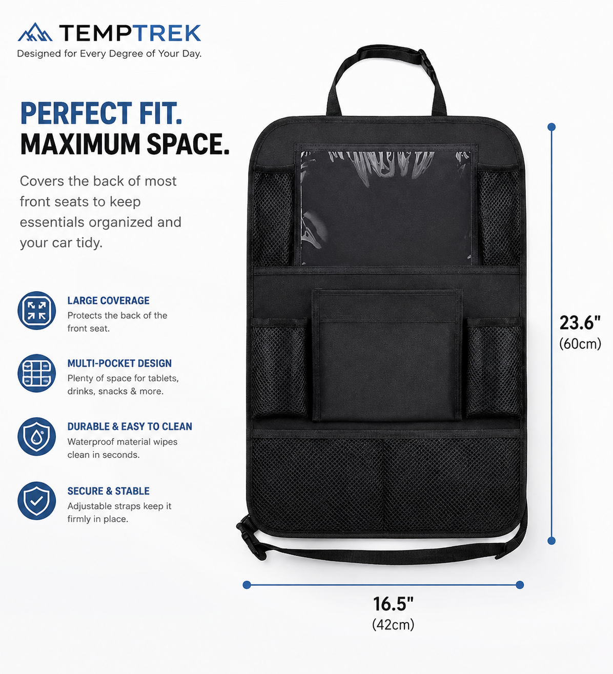 TempTrek BackSeat Buddy | Car Seat Organizer