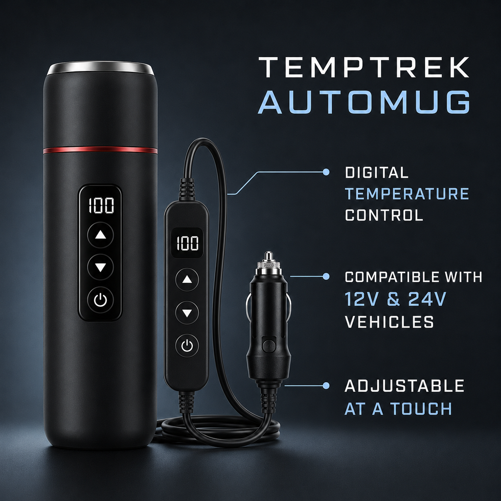 TempTrek AutoMug | Smart Heated Travel Mug with Temperature Control