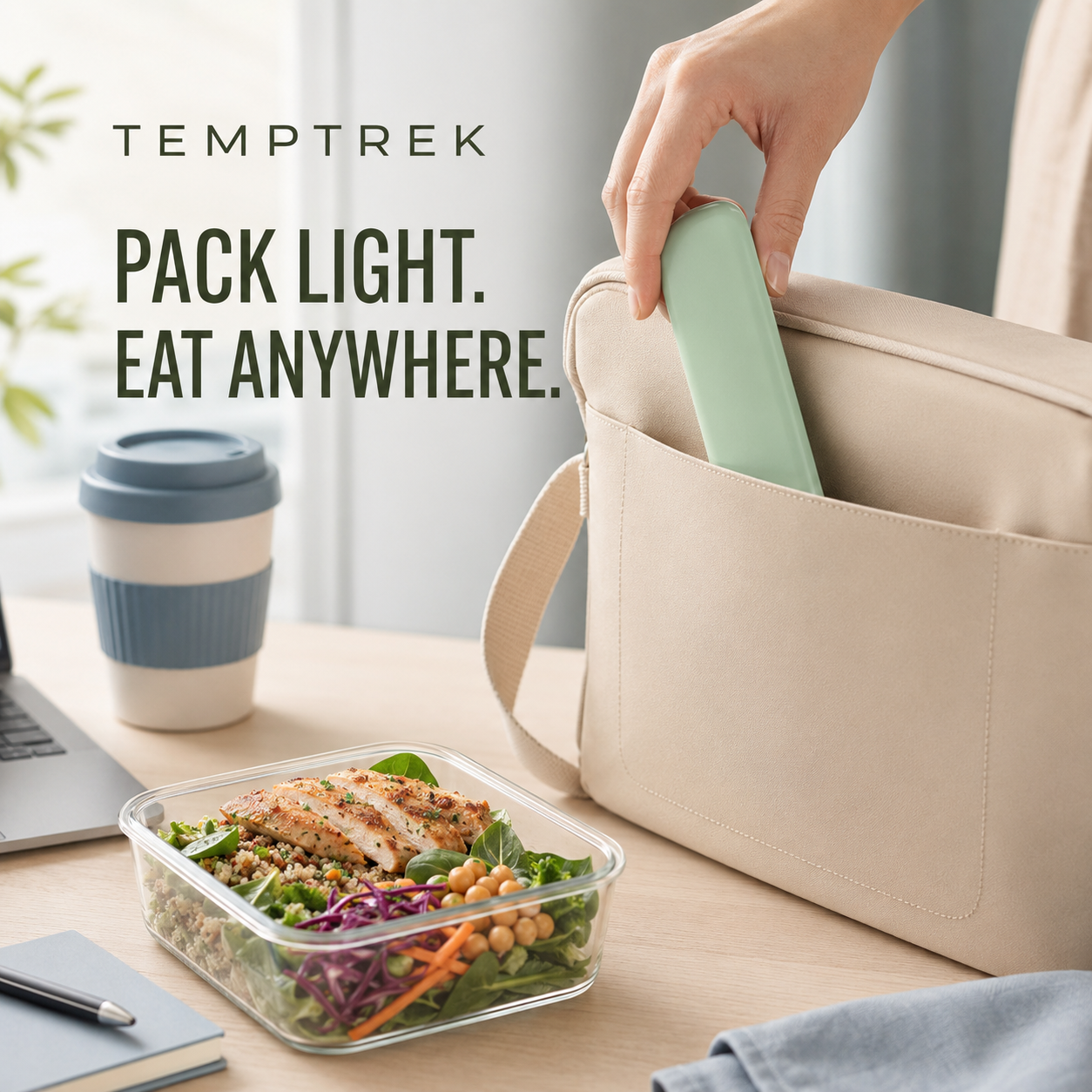 TempTrek Travel Cutlery Set | 3-Piece Stainless Steel