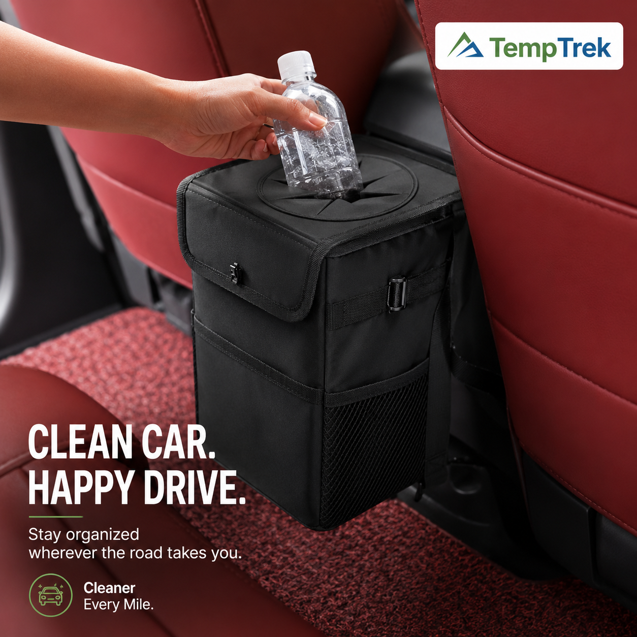 TempTrek RoadBin | Collapsible Car Trash Can