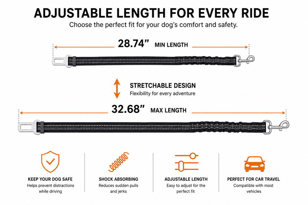TempTrek TrailLead | Reflective Dog Safety Belt