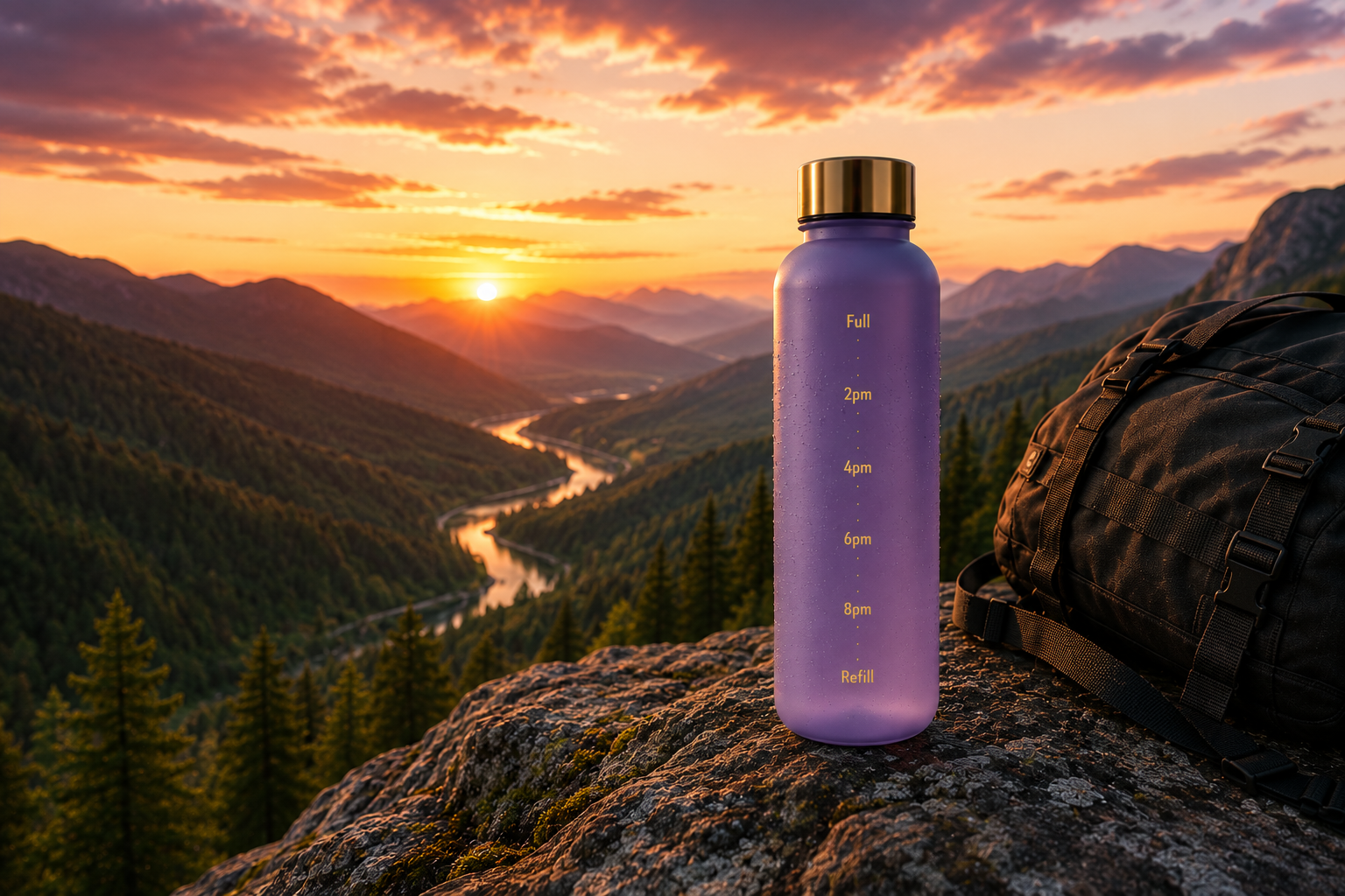 TempTrek FlowTrack | Motivational Water Bottle 32 oz