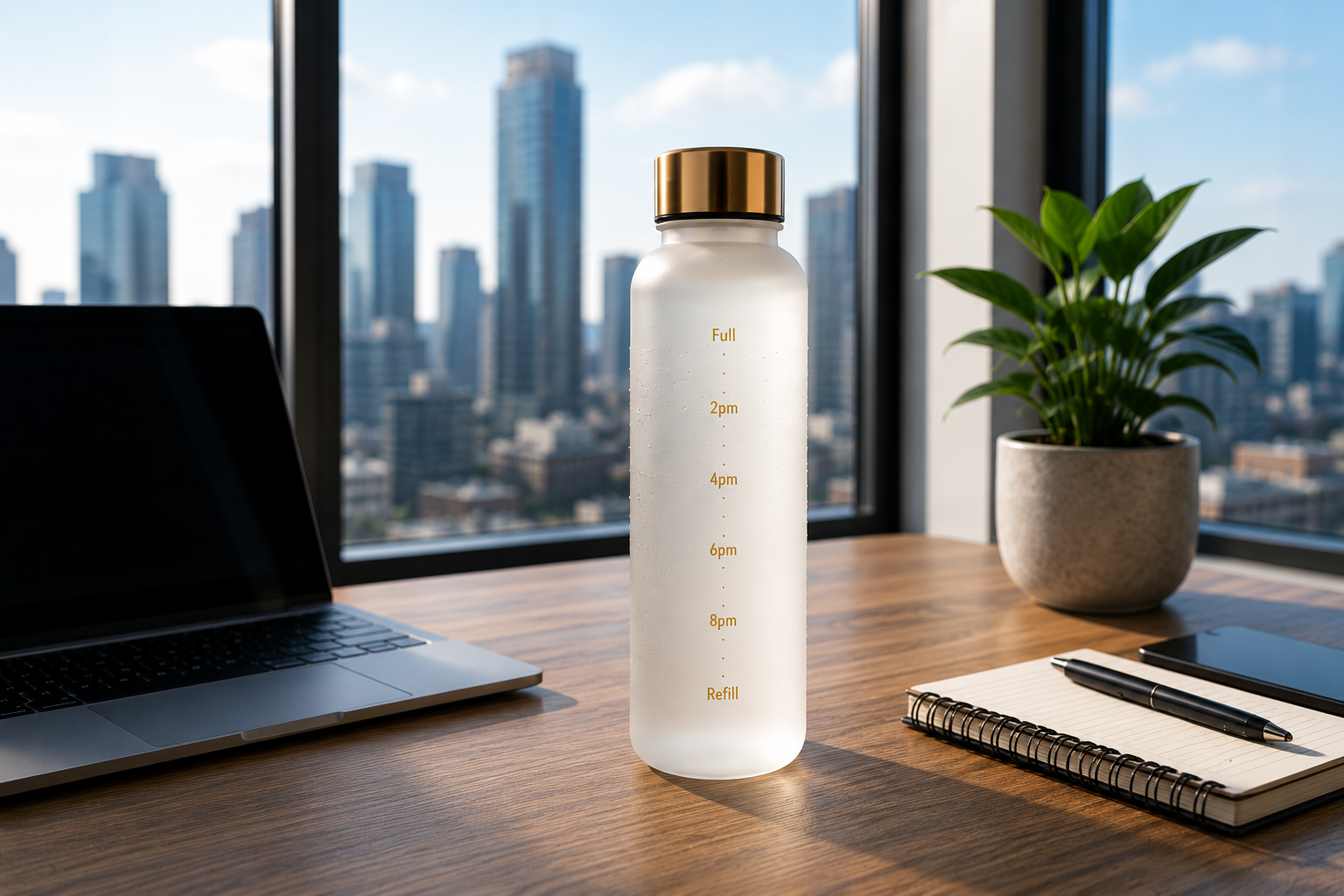 TempTrek FlowTrack | Motivational Water Bottle 32 oz