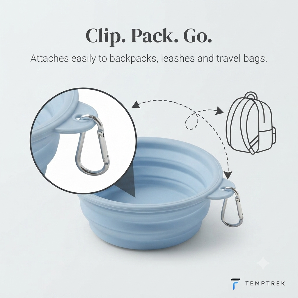 TempTrek TrailBowl | 2-in-1 Silicone Dog Feeding Kit