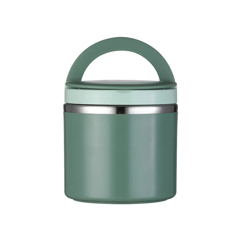 Green WarmJar with mint lid, angled product shot on white background