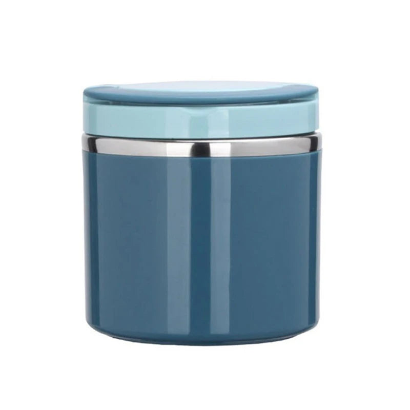 Navy WarmJar with handle folded flat against the lid, closed