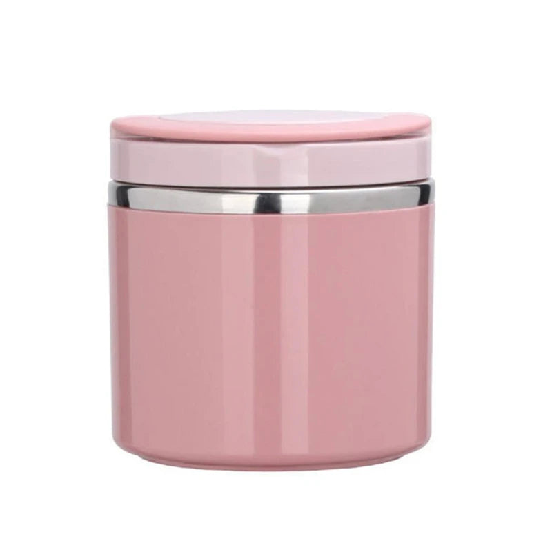 Pink WarmJar with handle folded flat against the lid, closed