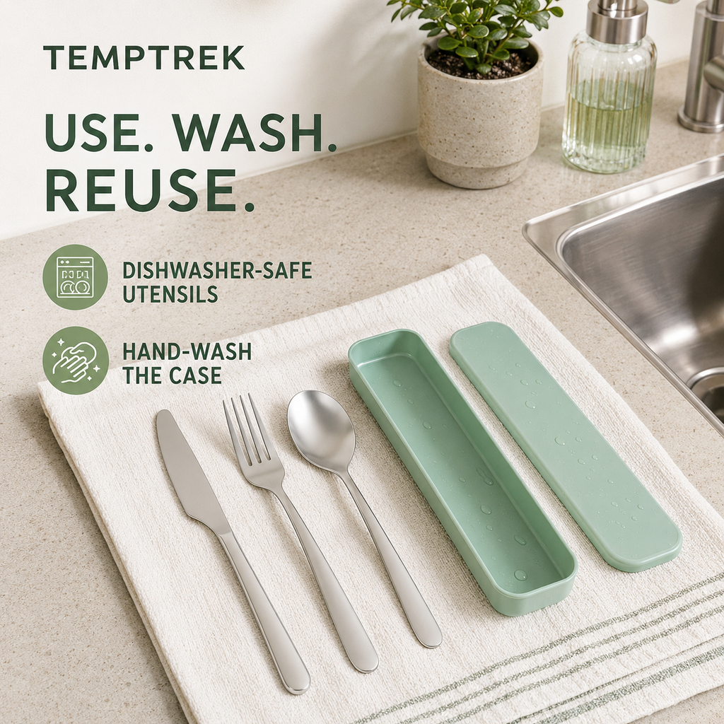 TempTrek Travel Cutlery Set | 3-Piece Stainless Steel