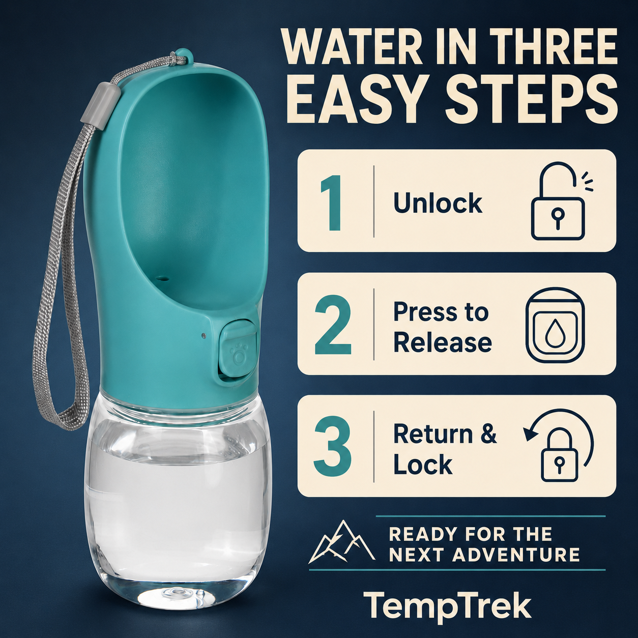 TempTrek TrailPup Portable Dog Water Bottle