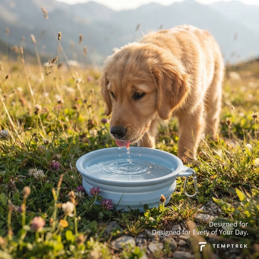 TempTrek TrailBowl | 2-in-1 Silicone Dog Feeding Kit