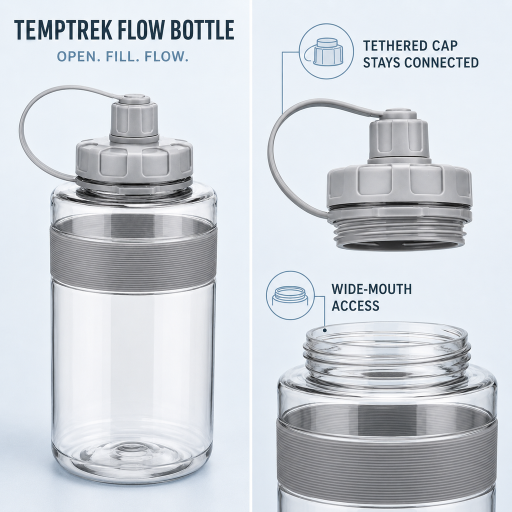 TempTrek Flow Bottle size comparison lineup