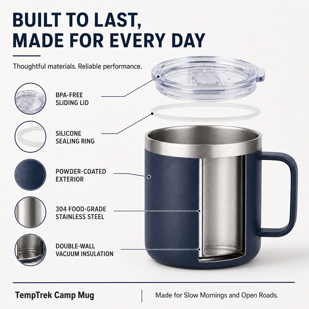 TempTrek Camp Mug 14 oz coffee mug in Glacier Blue