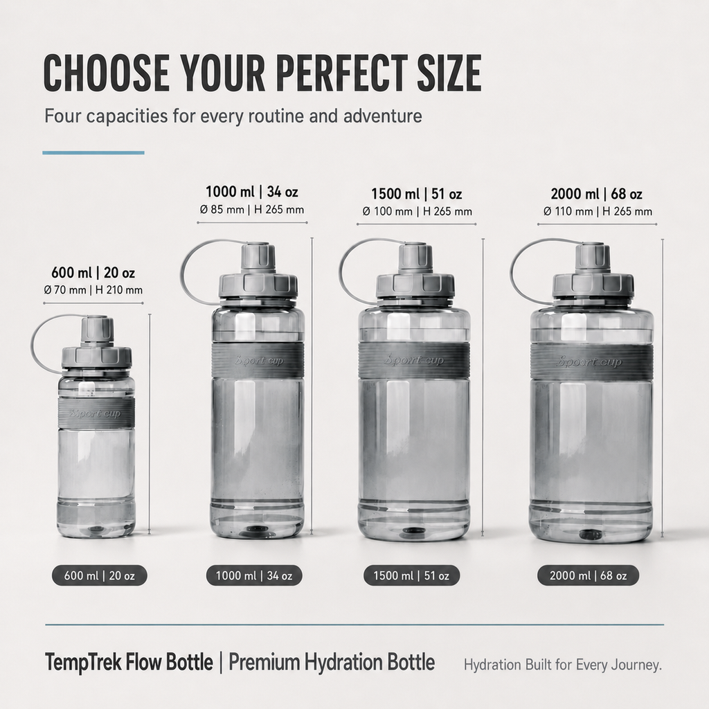 TempTrek Flow Bottle in Slate Grey, 68 oz