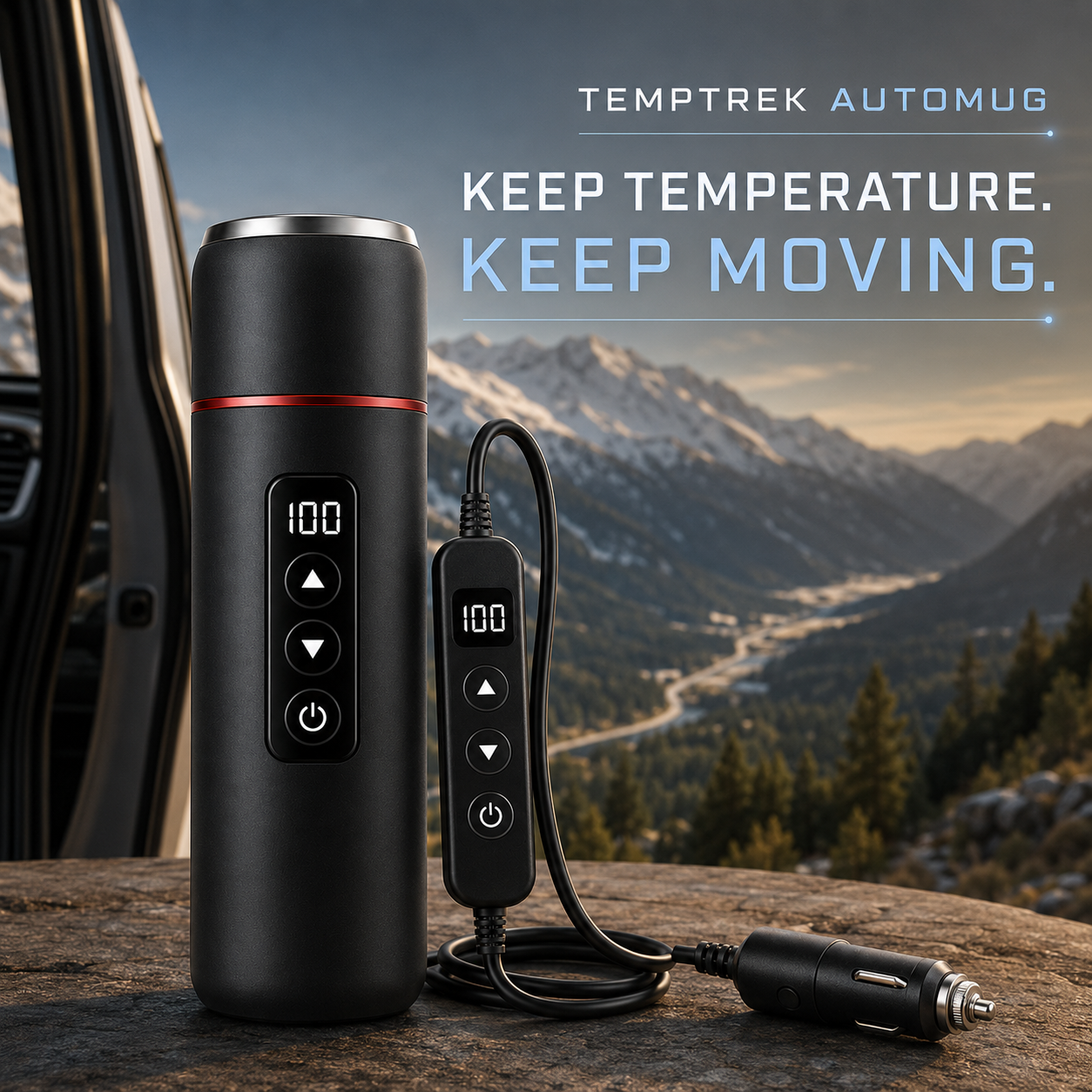 TempTrek AutoMug | Smart Heated Travel Mug with Temperature Control