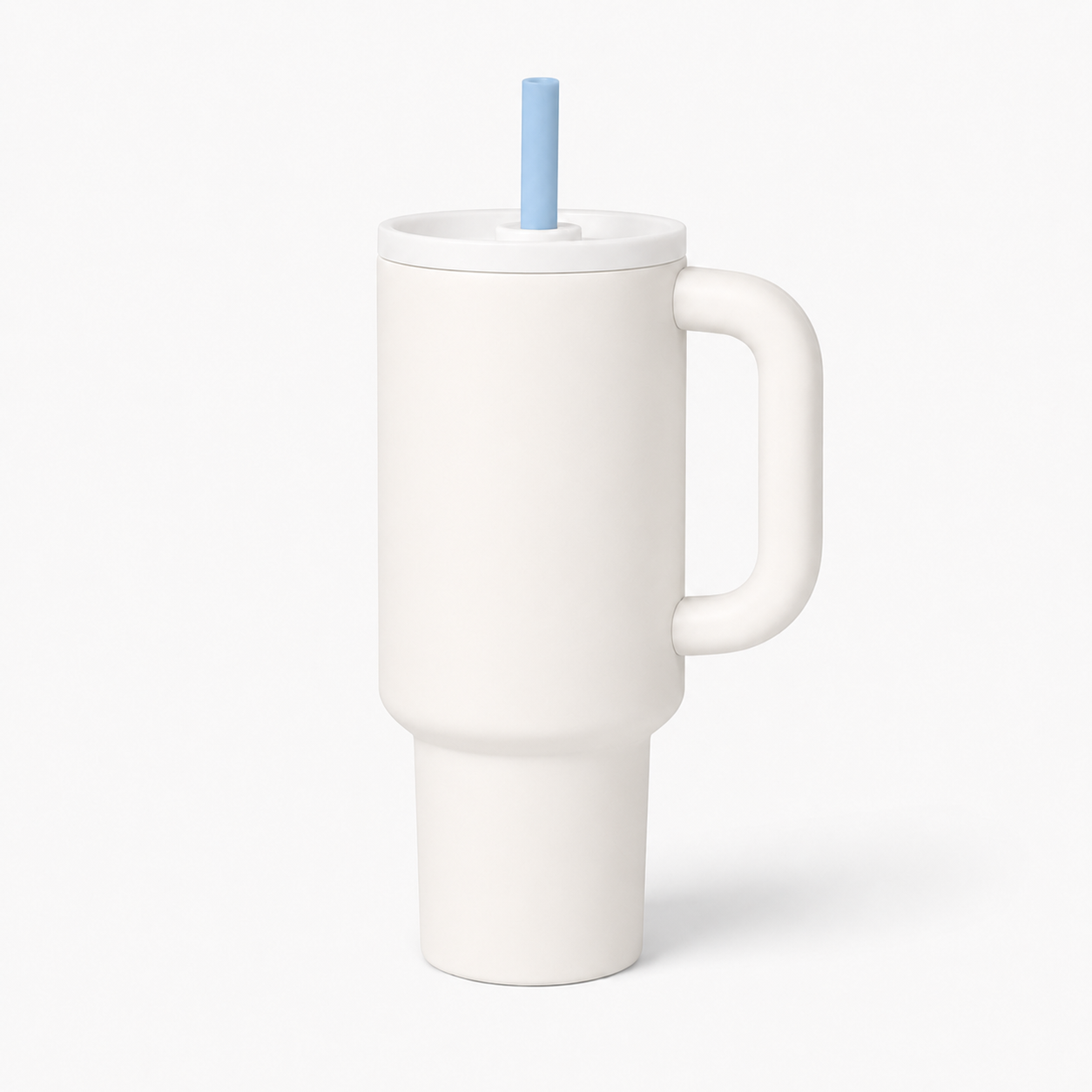TempTrek TrailSip 40 oz insulated handle tumbler in Cloud White