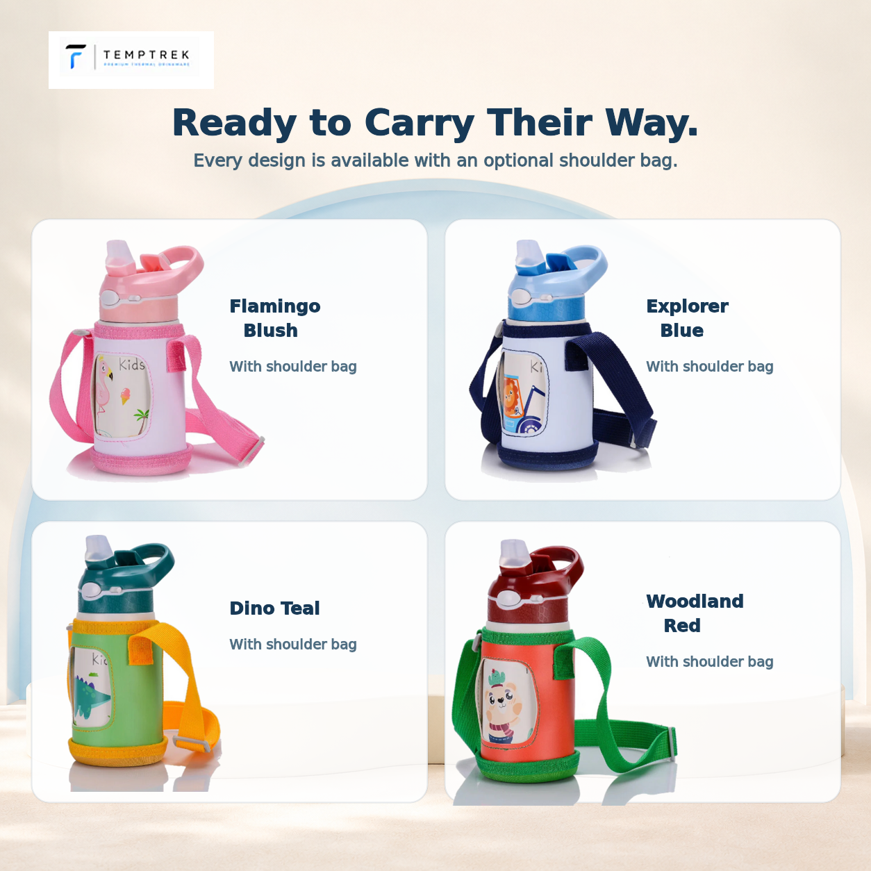 TempTrek LittleTrek shoulder bag color options for kids