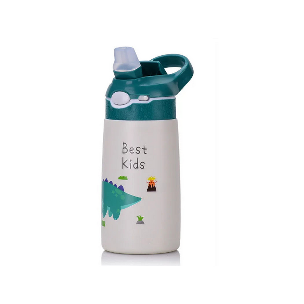 TempTrek LittleTrek kids bottle in Dino Teal, alternate angle