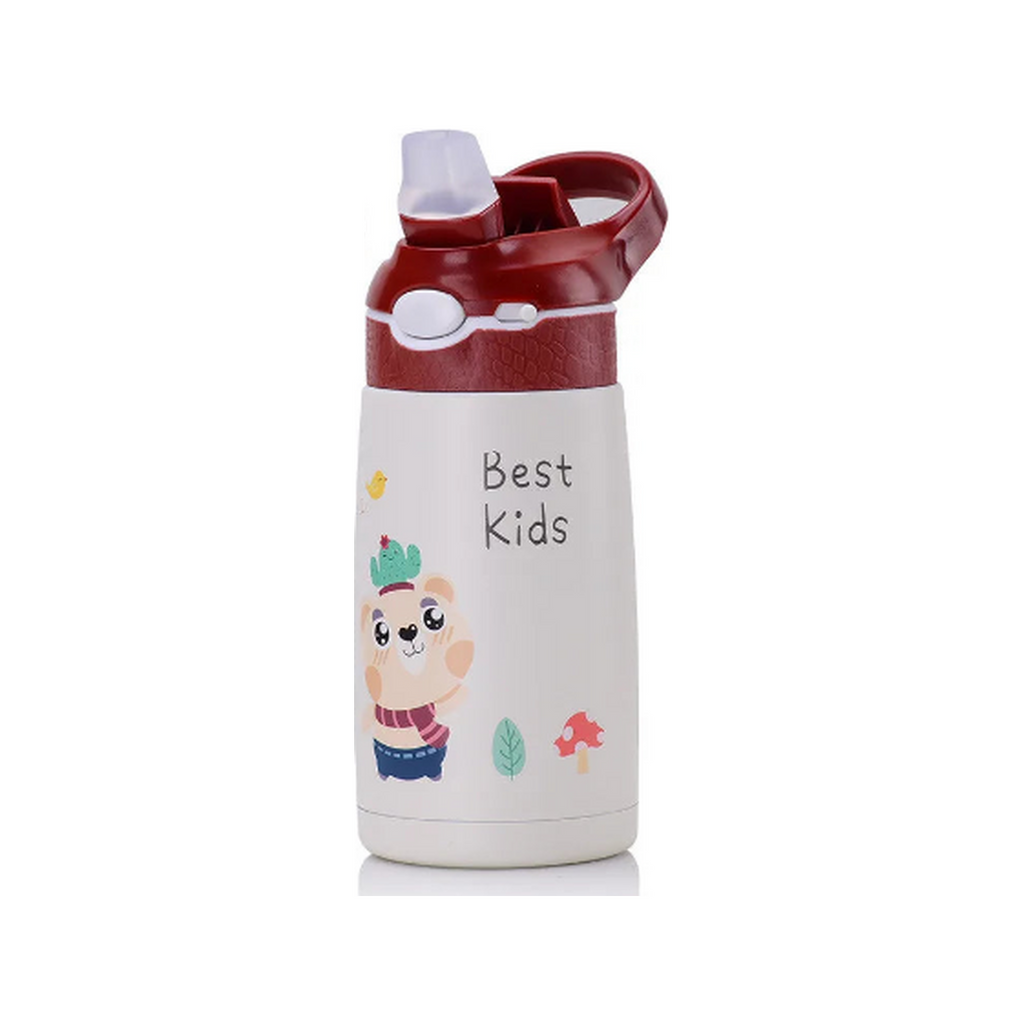 TempTrek LittleTrek kids bottle in Woodland Red, front view