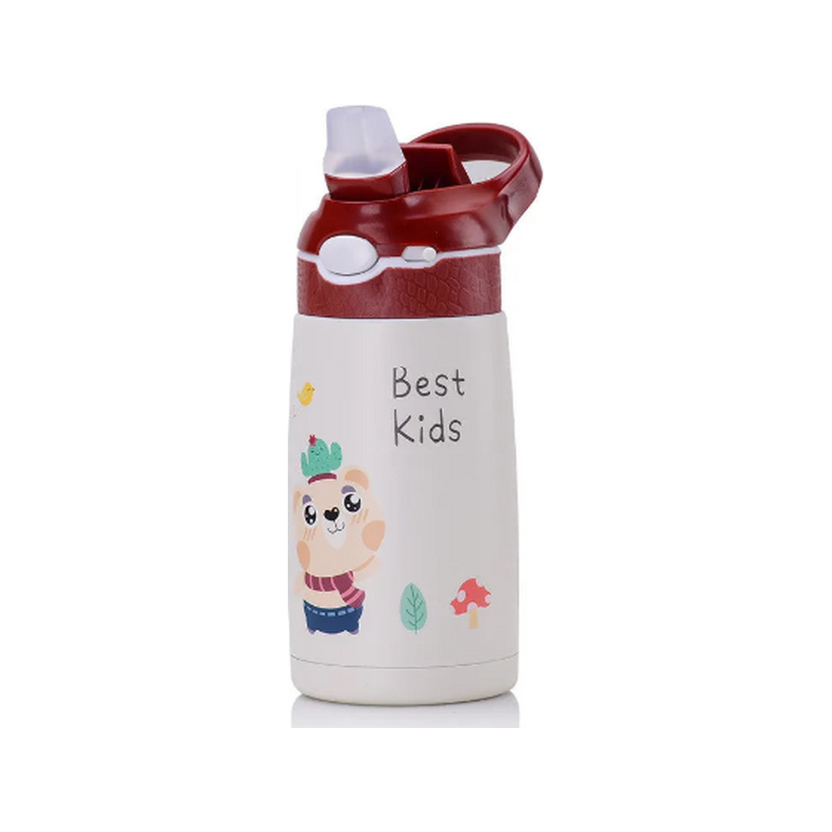 TempTrek LittleTrek kids bottle in Woodland Red, front view