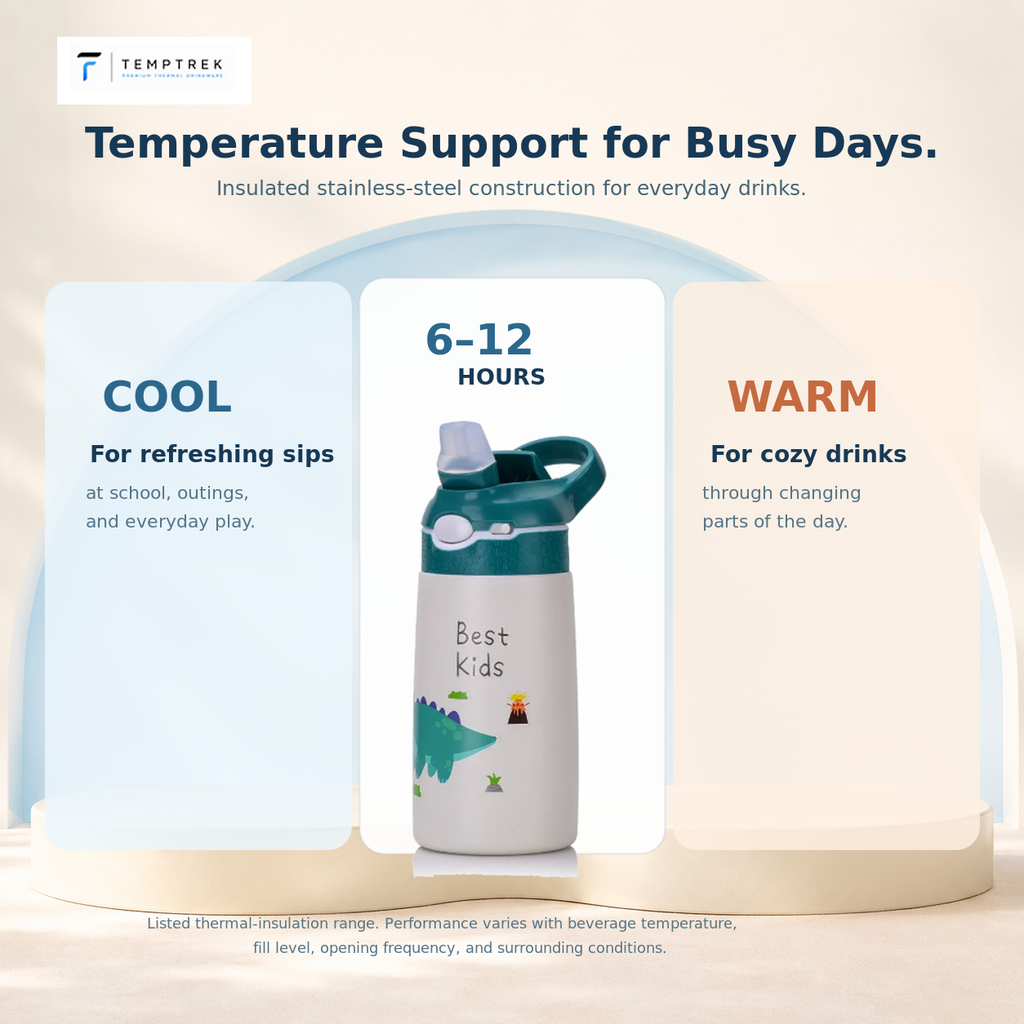 Vacuum-insulated wall construction of the TempTrek LittleTrek bottle